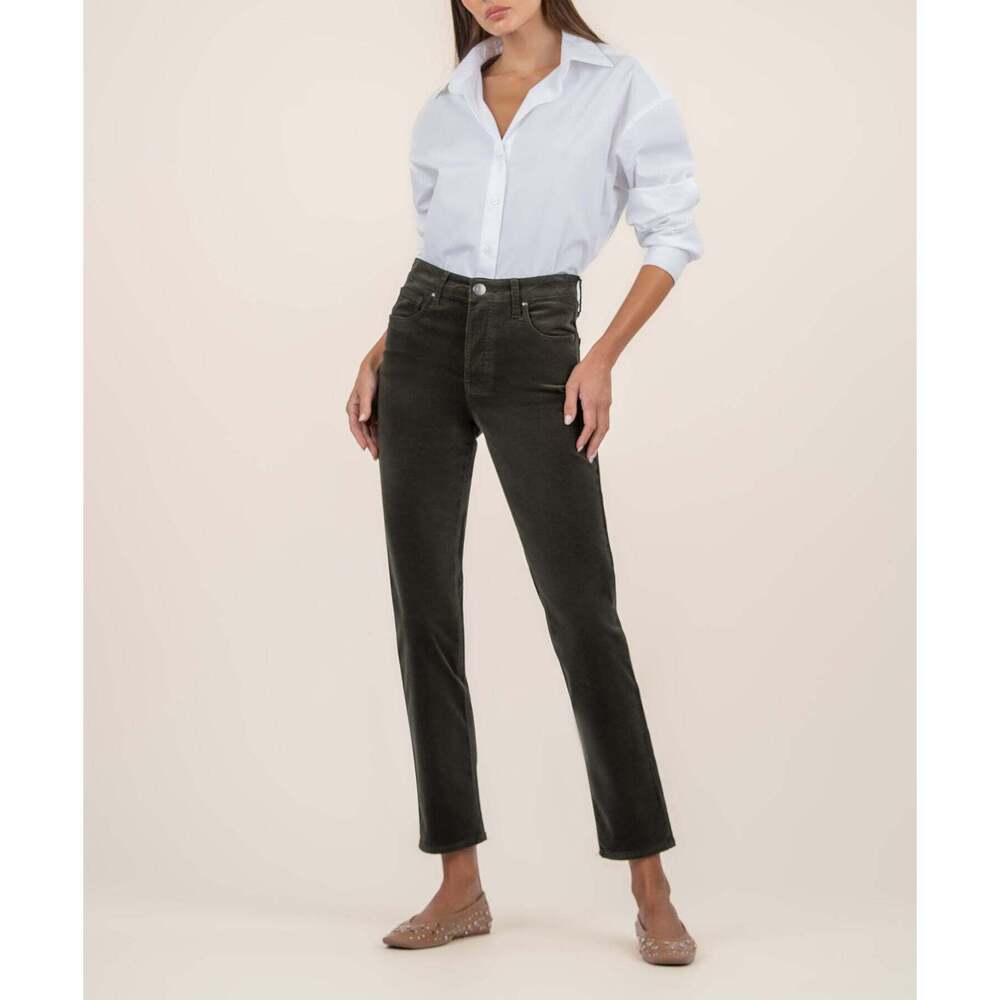 Kut from the Kloth Rachael Corduroy Mom Jean, Long Size 0 / Artichoke / NWT